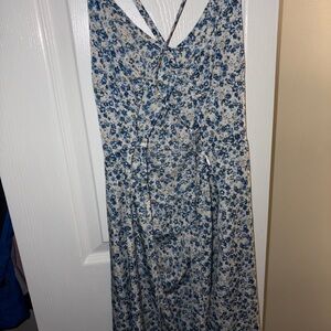 Floral Blue and White Dress